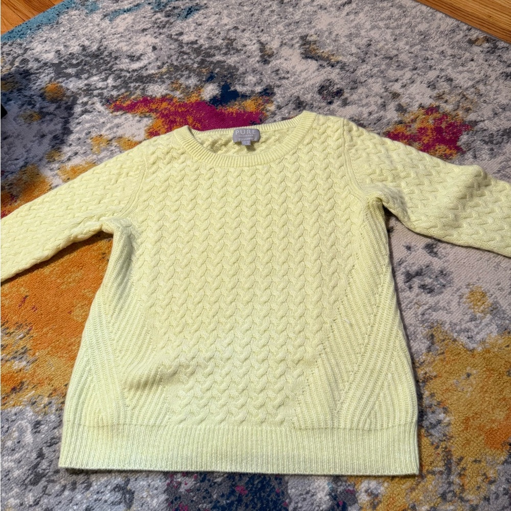 Pure Collection Lemon Cable Knit Sweater